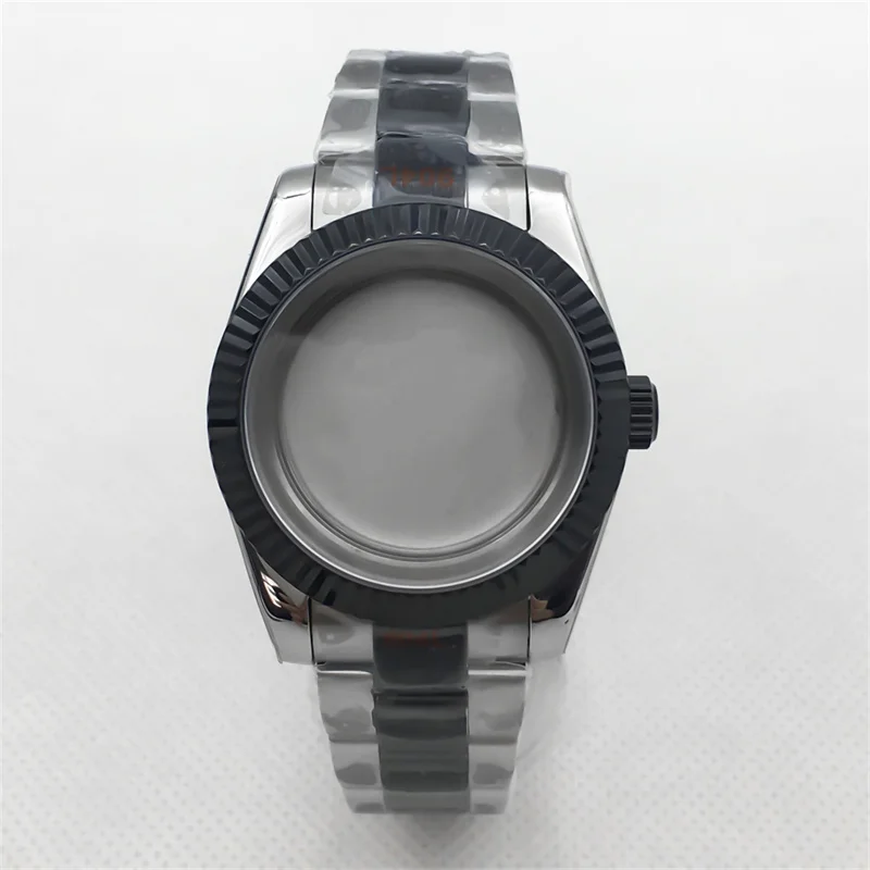 36/39mm sapphire glass black fixed border stainless steel housing for NH34 NH35 NH36 Miyota 8215 DG 2813 ETA2836 PT5000 movement