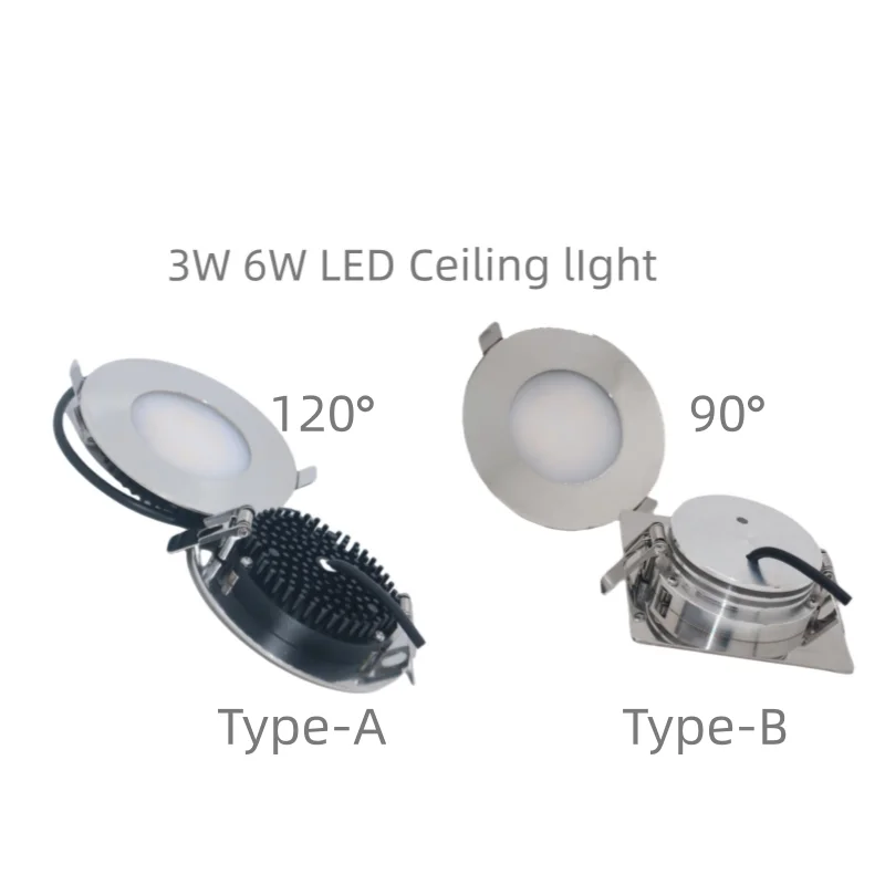 Imagem -02 - Round Interior Teto Led Down Light Ip67 Downlight Impermeável Caravana rv Iate Barco Cabine 3w 6w 1030vdc