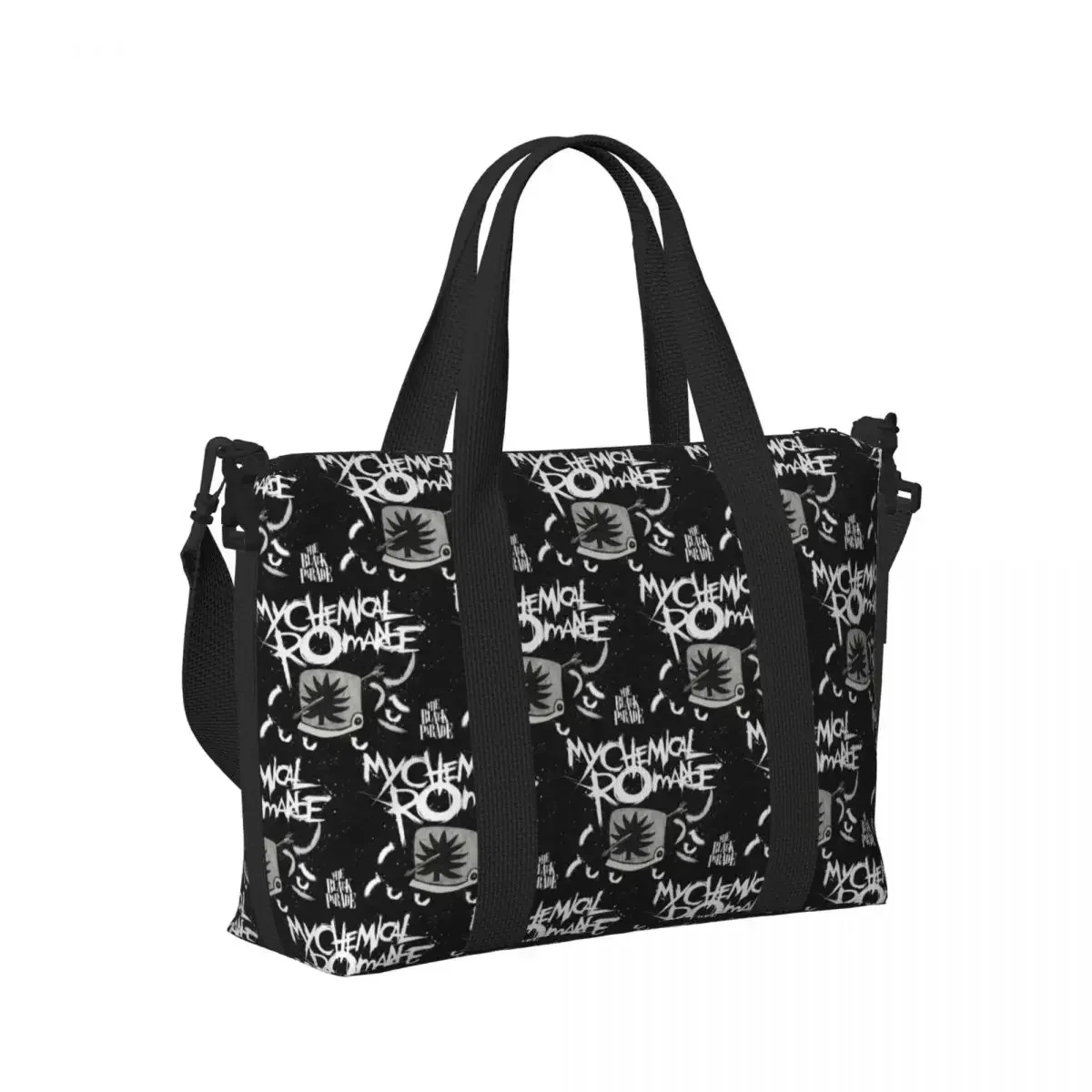 

Mcr Band Punk Rock My Chemical Romance Beach Travel Bag Large Capacity Tote Bags for Gym Yoga Women Shopping Duffle Shoulder Bag