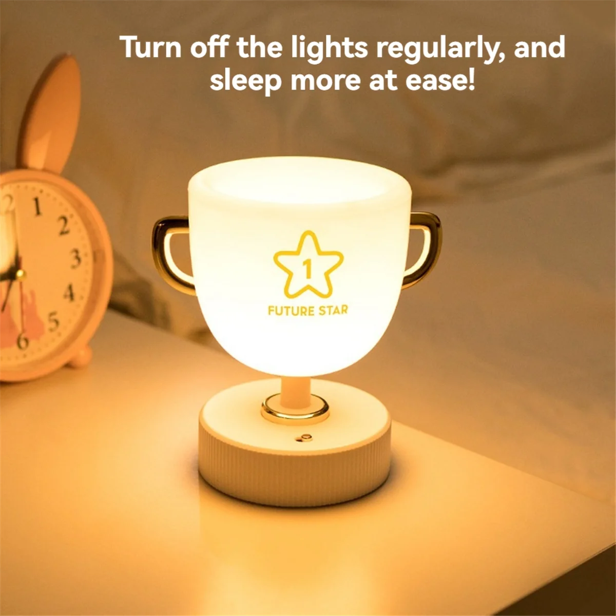 At42 led lâmpada troféu infantil aprendizagem caneta titular quarto das crianças lâmpada de cabeceira presente aniversário luz noturna