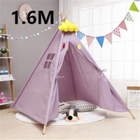 1.6M Play-Tent Game-House Tipi Triangle KidsTent Teepee Canvas Sleeping Dome 130cm Teepee House Wigwam Room Children's Tent