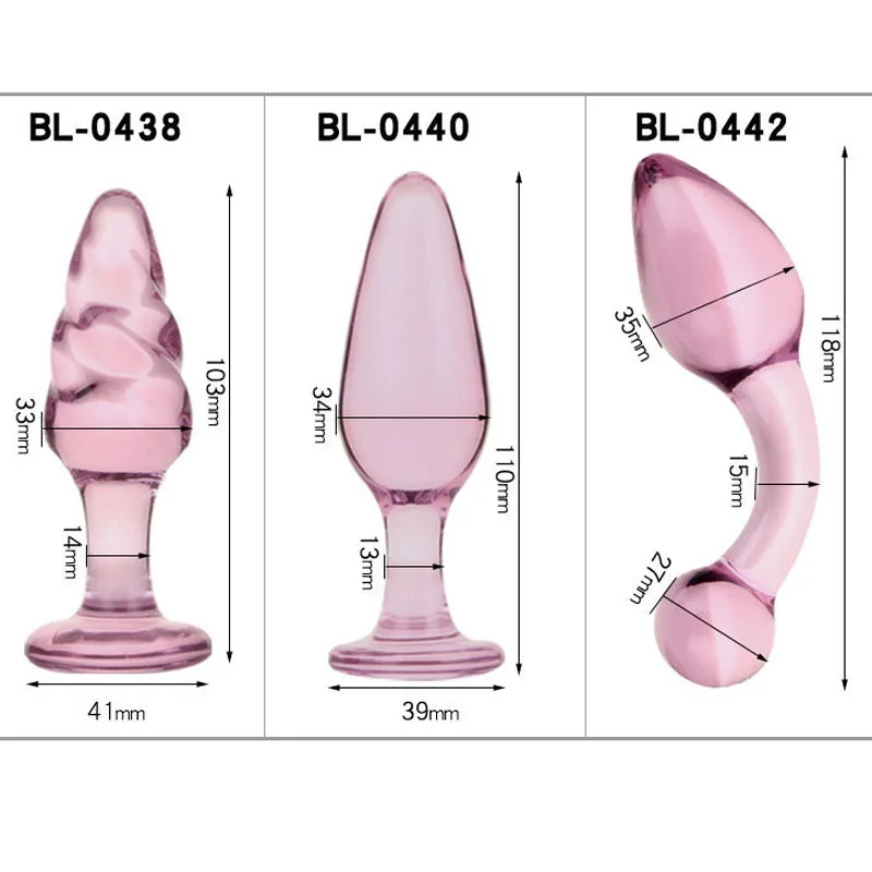 Pink Glass Anal Plug Dildo Anus Masturbator G Spot Stimulator Adult Sex Toys For Woman Men Erotic Glass Butt Plug Ass Insert