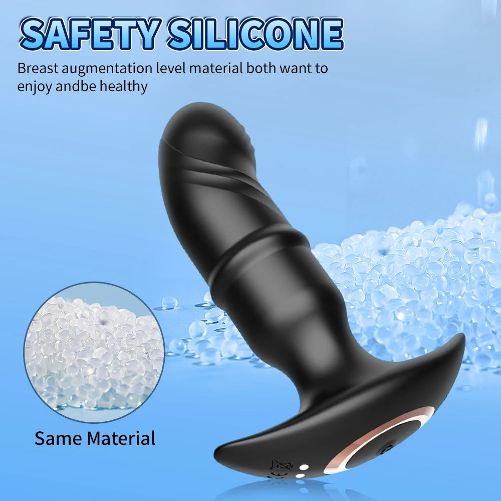 Wireless Remote Control Slide Butt Plug Vibrator for Men Anal Vibration Plug Prostate Stimulation Massager Dildo Sex Toy for Men