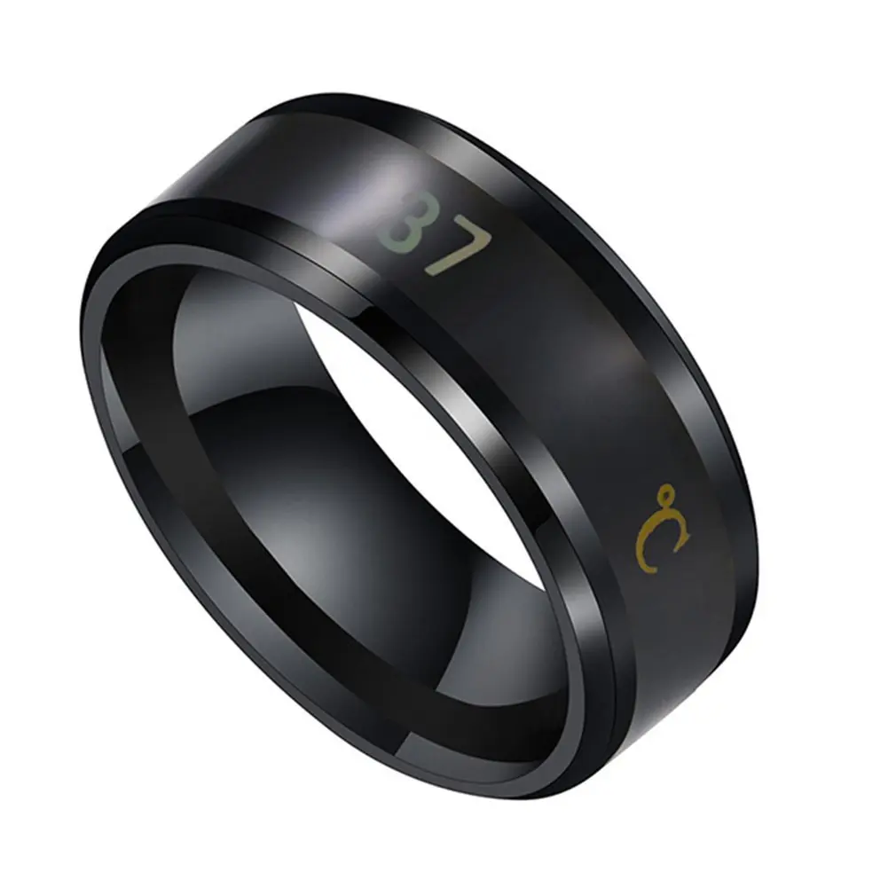 Temperature Ring Titanium Steel Mood Emotion Feeling Intelligent Temperature Sensitive Rings for Women Men No. 12