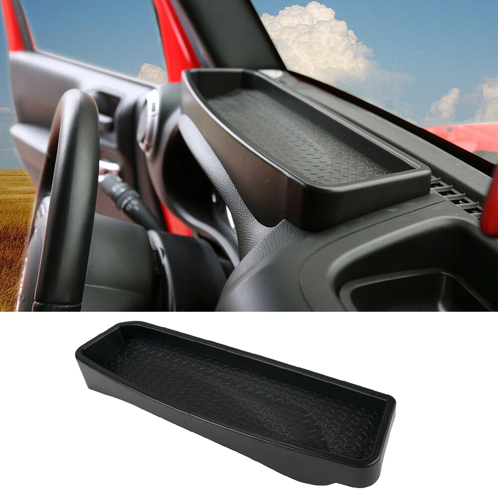 

Car Front Dashboard Storage Box Tray Trim ABS Black For Jeep Wrangler JK 2011-2017