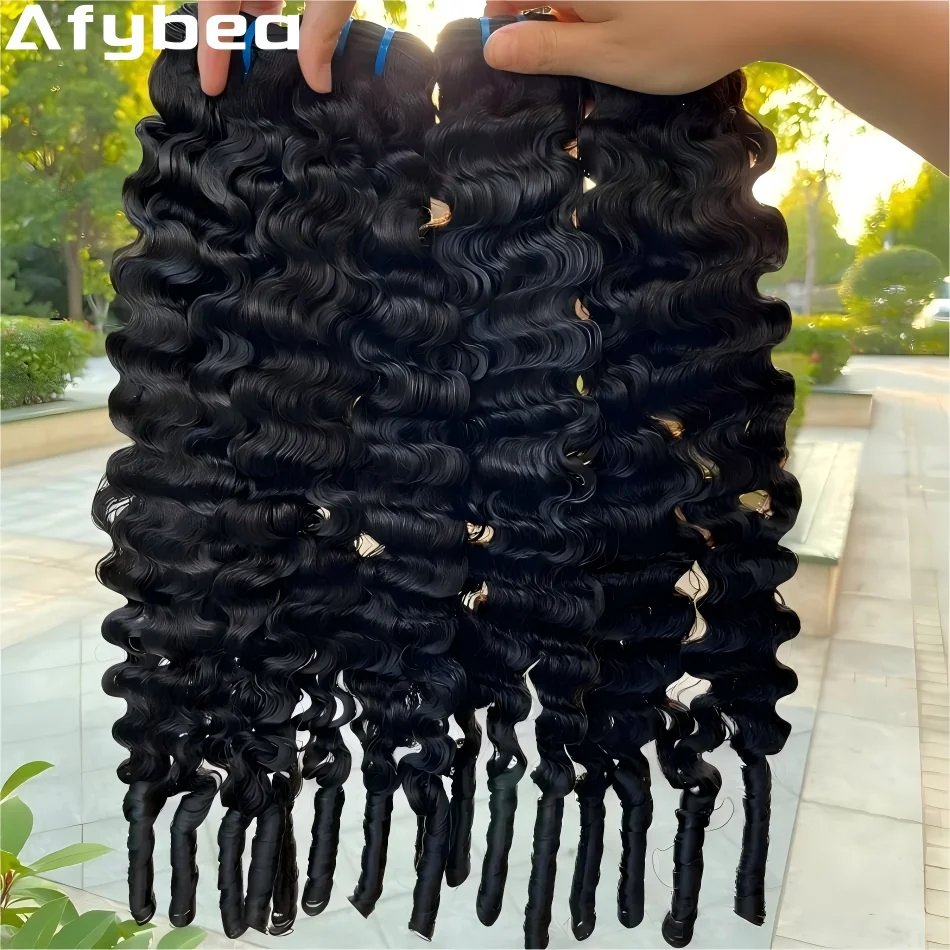 Burmese Curly Bundles Deep Wave Curly Bundle Brazilian Virgin Hair 3 Bundle 12A Grace Unprocessed Weave Extensions Natural Black