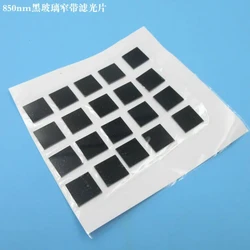 1PC 850nm Optical IR Infrared Filter Narrow Bandpass Filter Lens Invisible light pass filter Black Glass 8.2x8.2x1mm lenses