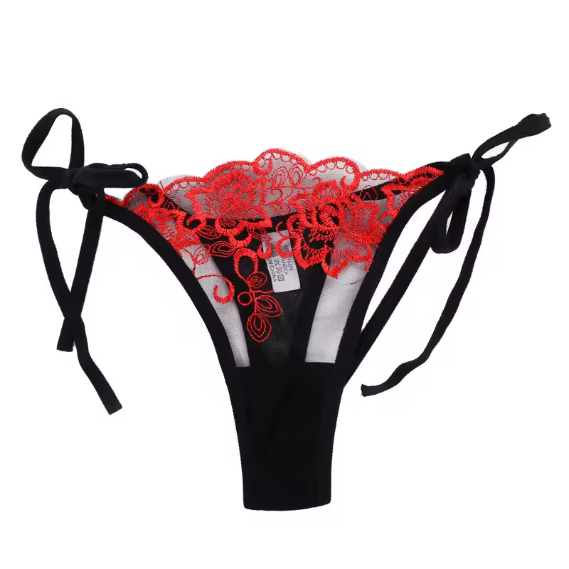 Ladies Women Embroidery Transparent Lingerie Lace Panties Underwear Panty Brief - Image 11