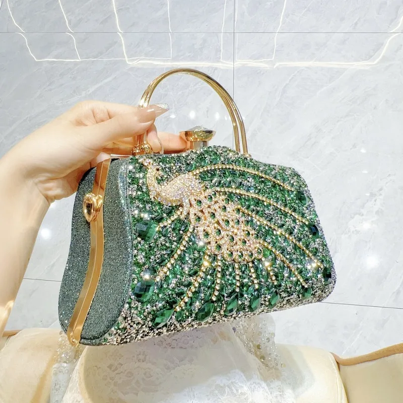 New Fashionable Women's Full Diamond High-end Handbag Party Shoulder Crossbody Bag, Dinner Bag