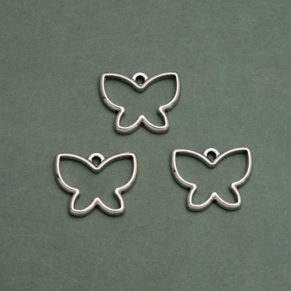 30pcs/lot--13x17mm Hollow Butterflies Charms Pendants For Diy Necklace Jewelry Making Supplies Accessories Wholesale Bulk Items