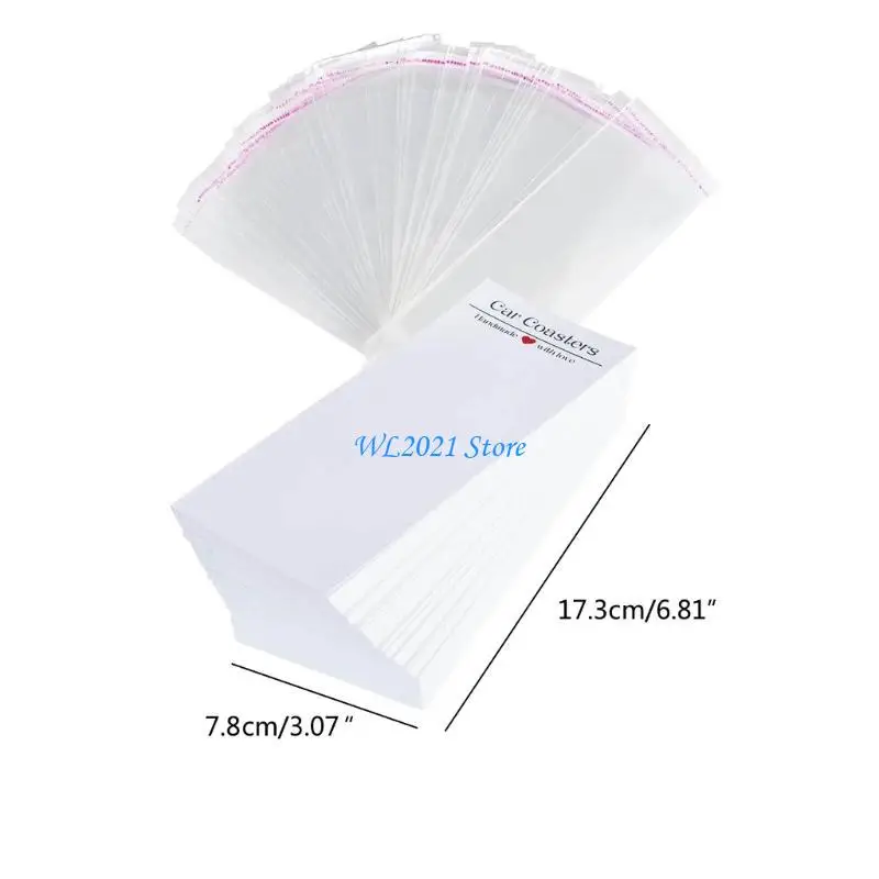 G5GC 100 PCs Car Coasters Display Karten Leere Divider -Karte mit Verpackungstaschen Auto Packaging zum Verkauf