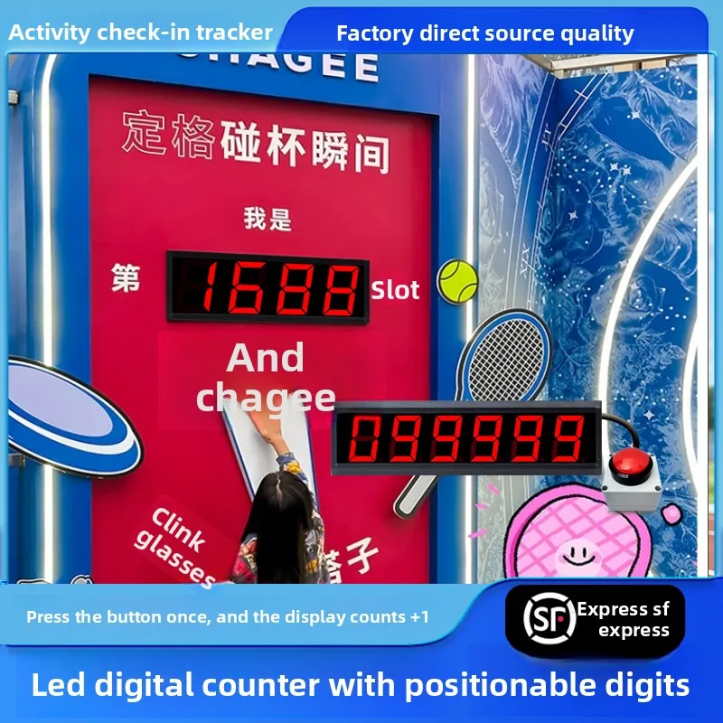 Hand pat counter Internet celebrity same clock in wall sign-in activity number pat count electronic display