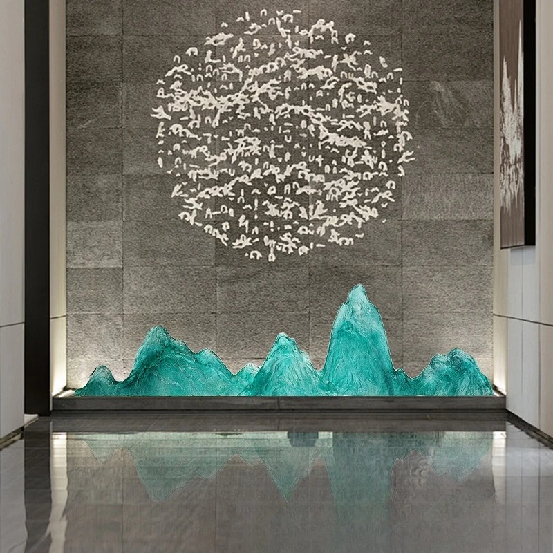 Modern creative transparent iceberg sculpture hotel sales office model room villa resin rockery soft decoration