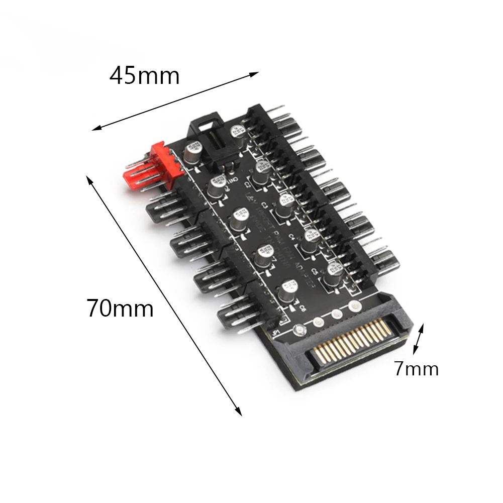 PC 1 إلى 10 4Pin PWM مراوح التبريد HUB SATA Power/Large 4D Port Cooler Splitter تمديد محول سرعة المراقب المالي SATA/4D Pin
