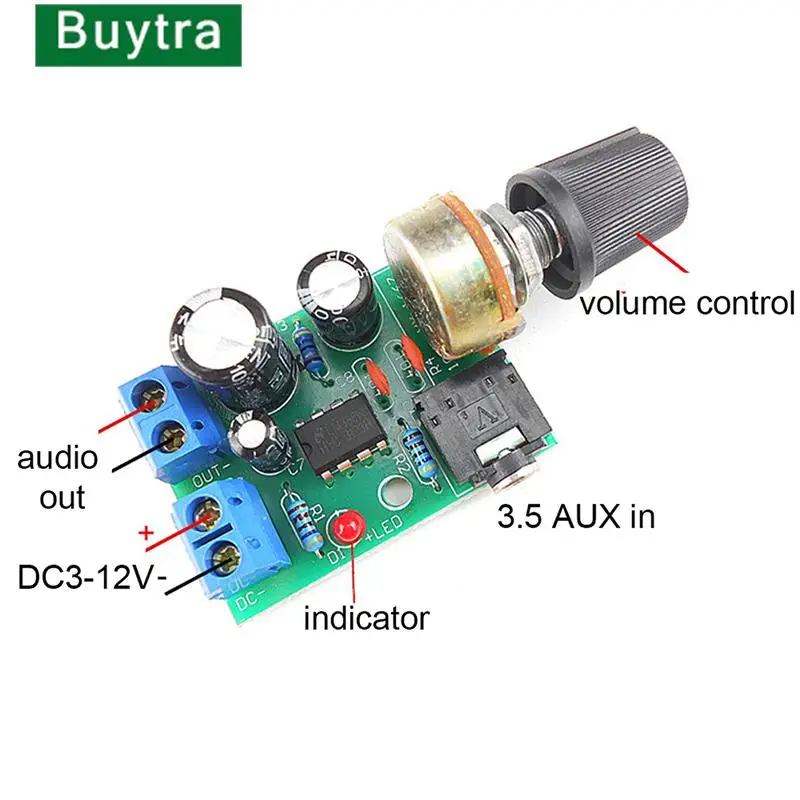 لوحة مضخم صوت مع تحكم ، LM386 10 واط ، أحادي ، حجم ، العاصمة ، 3-12 فولت ، شحن مباشر