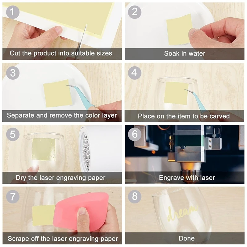 ГОРЯЧИЙ! 4 шт. маркировочная бумага для лазерной гравировки, белая бумага для лазерной обработки, тестовая фокусная бумага для лазерной гравировки для керамики, стекла, металла