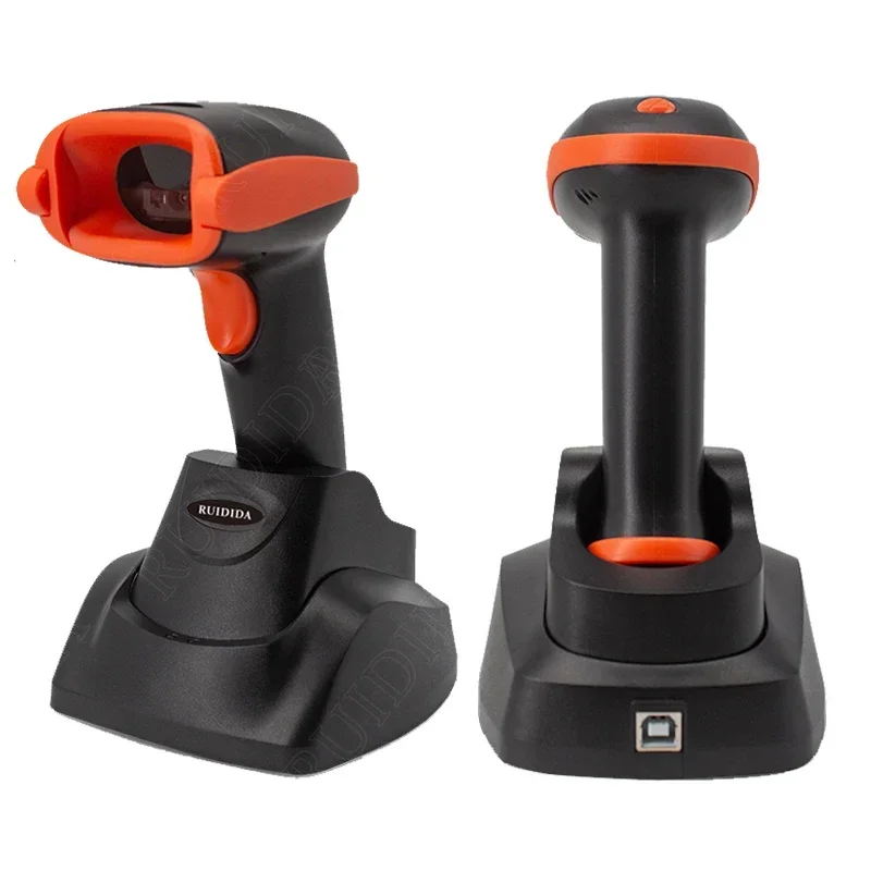 

Беспроводной сканер штрих-кода QR-кода Беспроводной или Bluetooth-считыватель кодов Ручной считыватель штрих-кодов с зарядной базой PDF417 Сканер кода DM