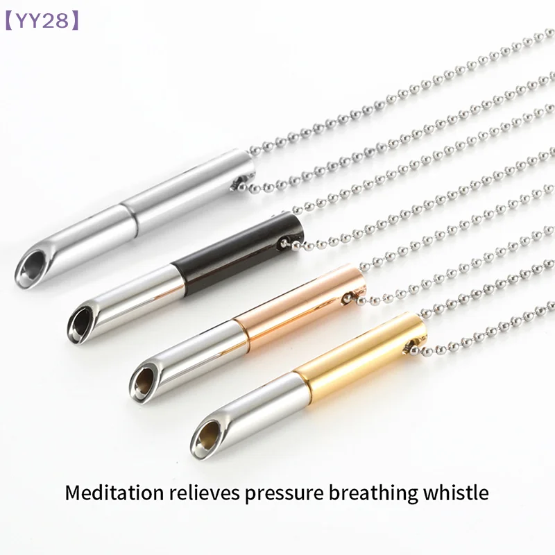 【YY28】【xxx】Stress Anxiety Necklace Mindfulness Breathing Tool Relief Chain Breathlace Necklace Quit  Relief{Y}