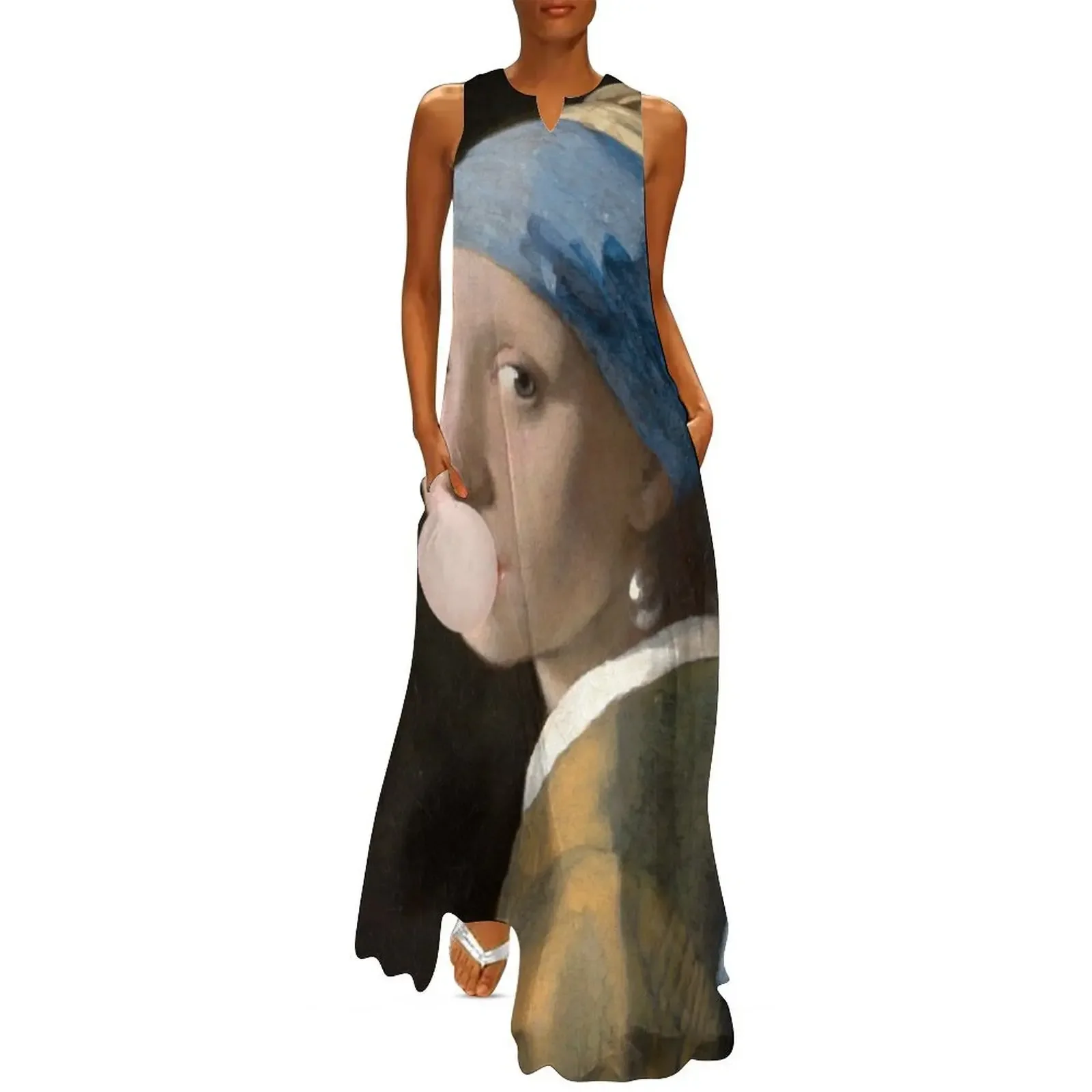 

Girl with bubblegum and earring Long Dress dress for woman clothing women summer 2025 Dress