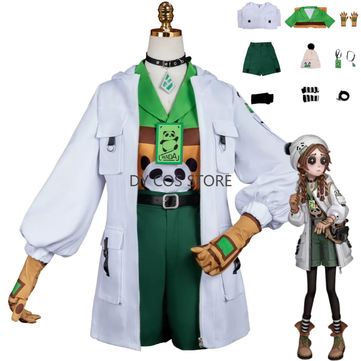Game Identity Ⅴ Anne Lester Toy Merchant Osplay Costume Cognitive Enlightenment Teacher Green Uniform Coat Woman Cute Party Sui