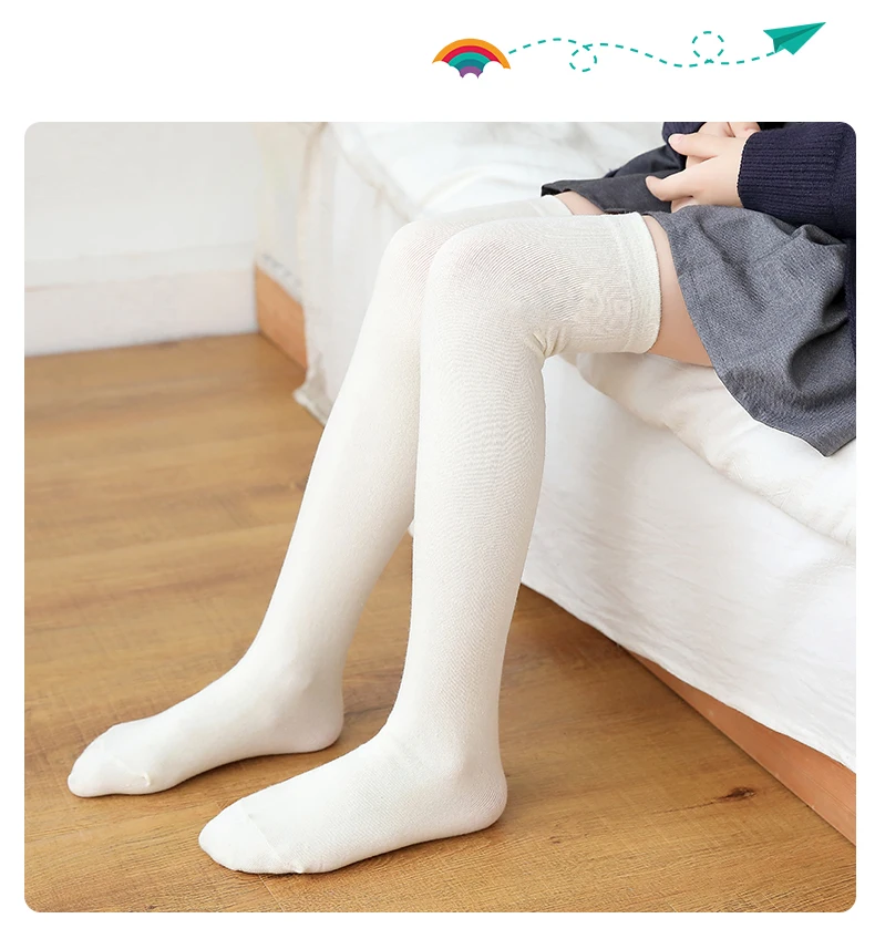 Winter-Herbst Mädchen Weiche Baumwoll-Warme Kniestrümpfe Atmungsaktive Baby-Kinder-Overknee-Socken Hautfreundliche Schüler-Kinder-Langsocken – Detail 12