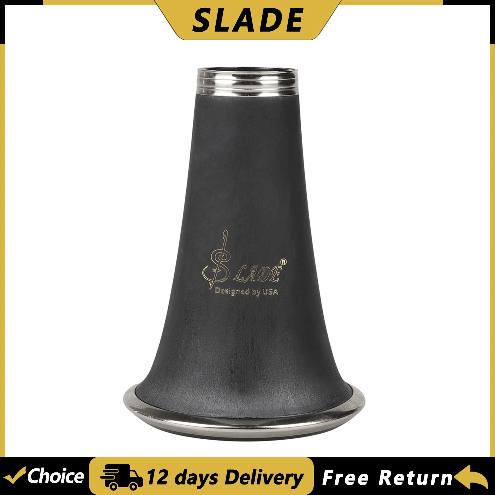 SLADE Clarinet Bell Mouth Standard Bb Clarinet Bakelite Bell Matte Black Replacement Parts Woodwind Instrument Accessories