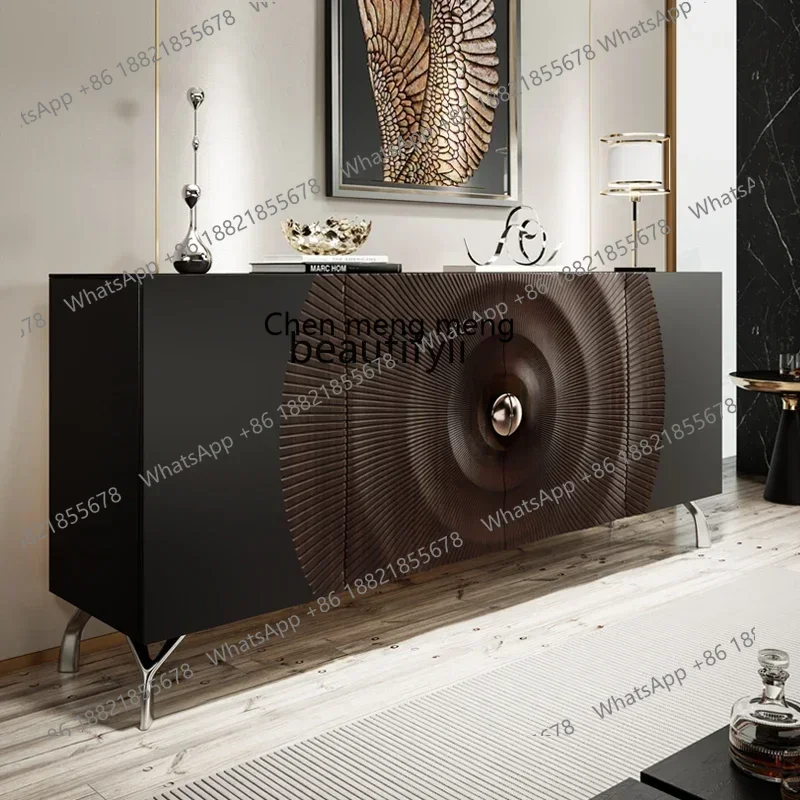 zq1 خزانة جانبية لتناول الطعام من الخشب الصلب الإيطالي مصممة لمدخل الفيلا الراقية خزانة كلاسيكية مزخرفة #2