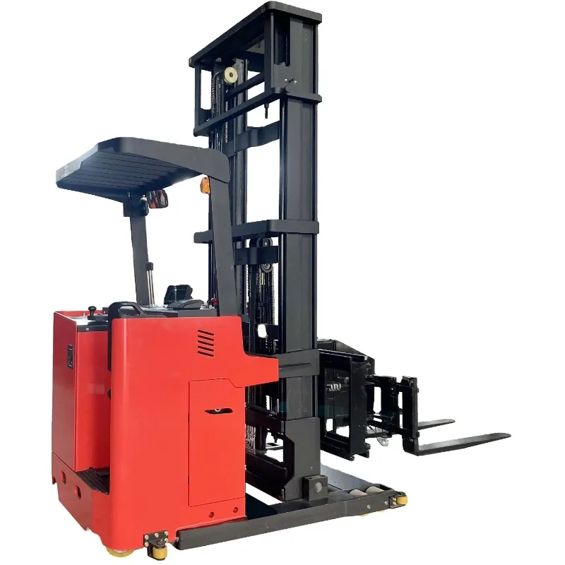 3-Way Stacker Electric Reach Truck Forklift 1 Ton 1.5 Ton Seated Stand Style  4m 5m 6m 7m 10m Lift Height