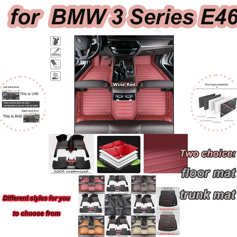 

Роскошные автомобильные коврики для BMW 3 серии E46 1998 ~ 2004 прочные роскошные кожаные коврики