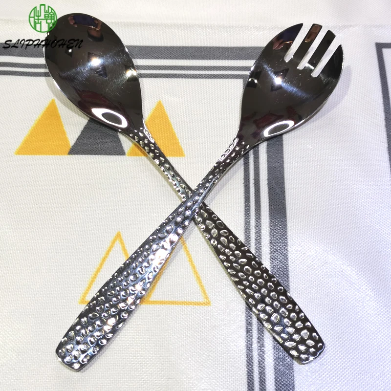 

SUS304 Stainless Steel Korean Fruit Salad Spoon Fish Scale Fork Fashionable Restaurant Tableware Western Dinnerware