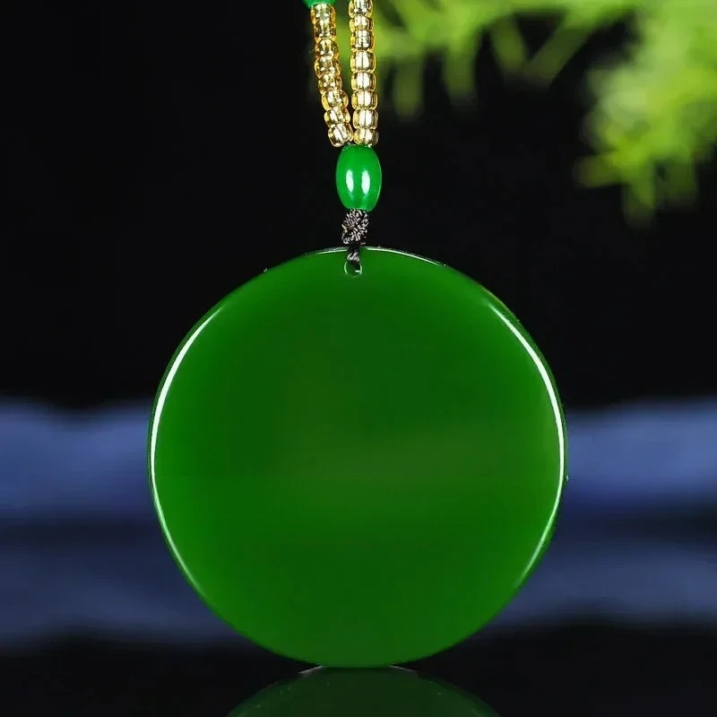 

Green Jade Pendant for Fashion Gifts Natural Jadeite Carved Chinese Charm Amulet Necklace Jewelry Men Women