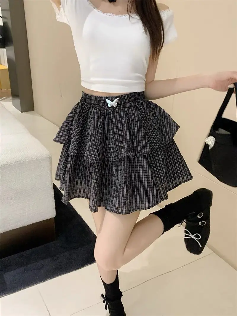 

Skirts Womens Woolen Plaid Pencil Skirt Law Office Classic Professional Lady Autumn Winter Workplace Mature Elegant Suit Skirt