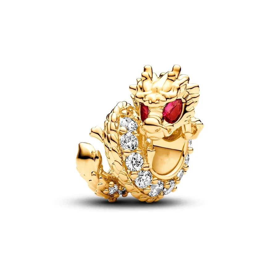 New Gold Series Flower Forever Love Pendant Giant Dragon Charm Bead Fit Original Pandora925 Sterling Silver Bracelet DIY Jewelry