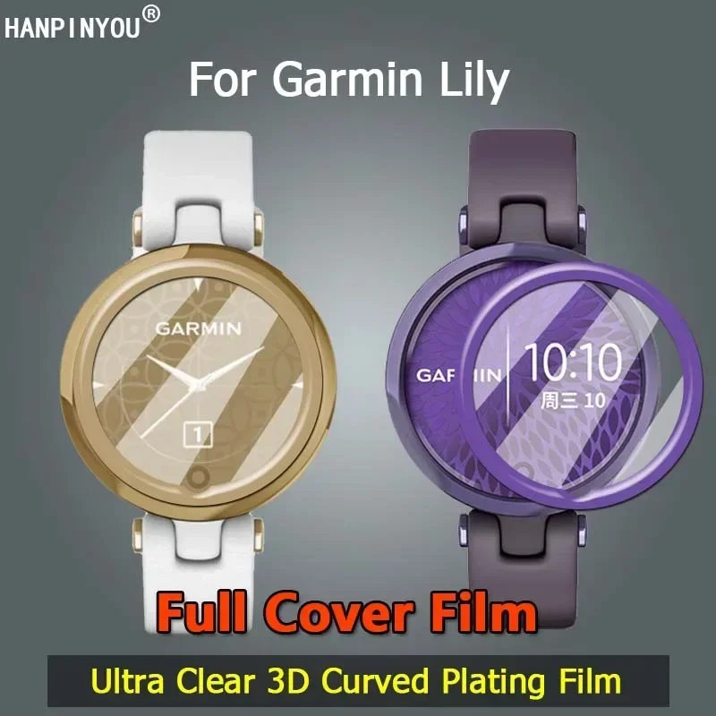 

For Garmin Lily / 2 Ultra Clear Full Cover 3D Curved Plating Soft PET PMMA Film Purple Gold Screen Protector -Not Tempered Glass