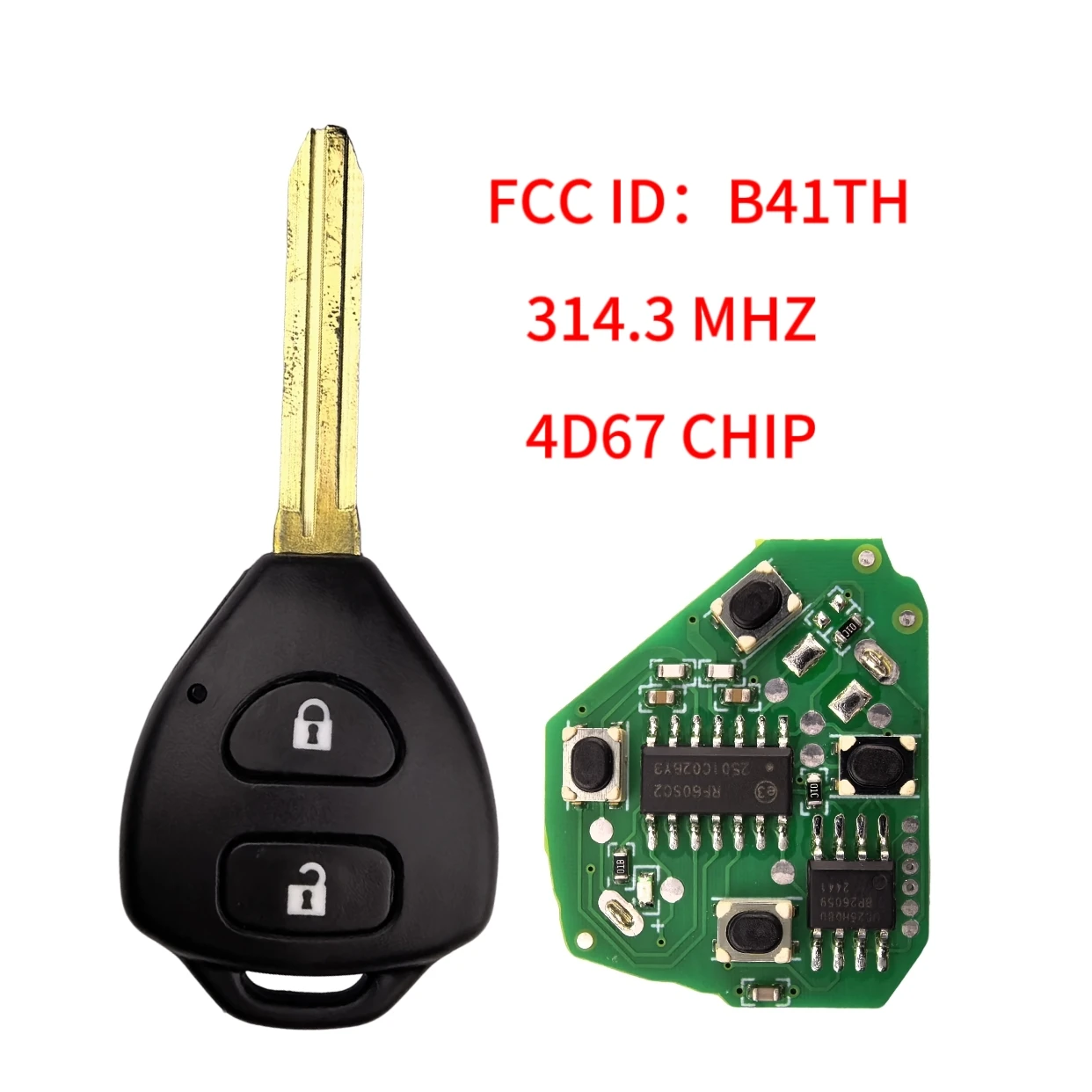 Jingxin 2/3/4-Tasten 314/433Mhz 4D67/G Chip Fernbedienung Autoschlüssel für Toyota Hiace Yaris Hilux Vigo Innova Corolla RAV4 FCC:B41TA B41TH – Detail 8