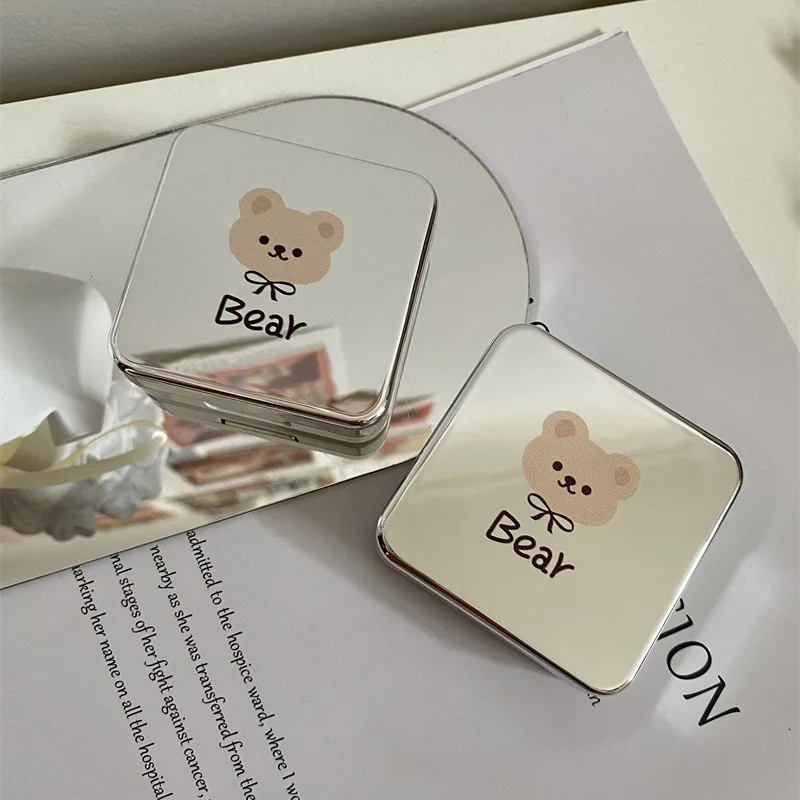 Portable Contracted Cute Little Bear Contact Lens Case for Party Lady Holder Storage Eye Care Container with Mirror Lenses Box