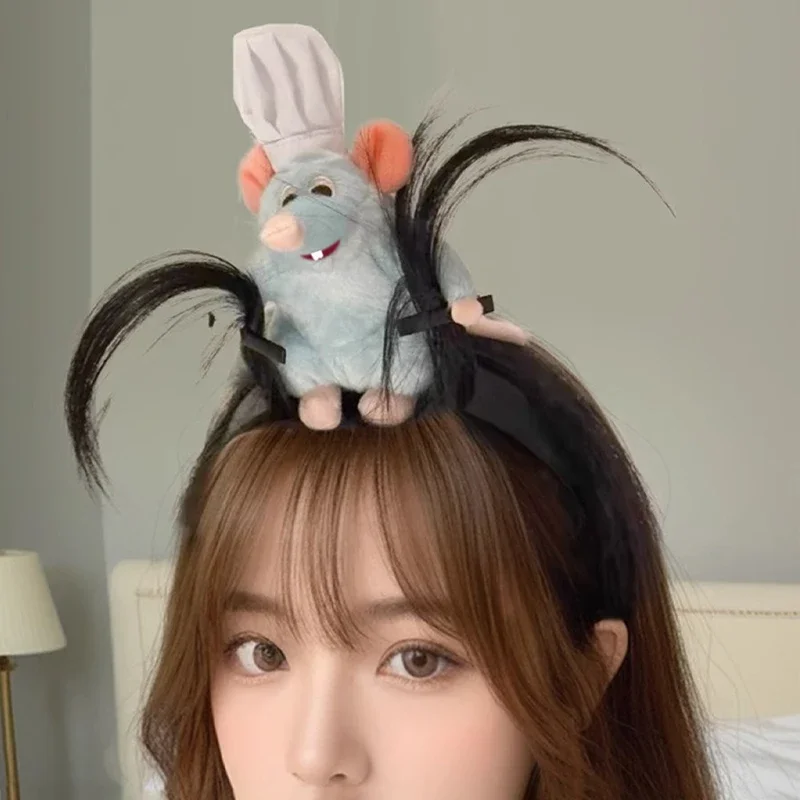 

1 шт., повязка для волос Chef Rat King, заколка для волос с мышкой, повязка на голову, заколка для мытья лица, держатель для карт, милые кухонные тематические аксессуары для волос