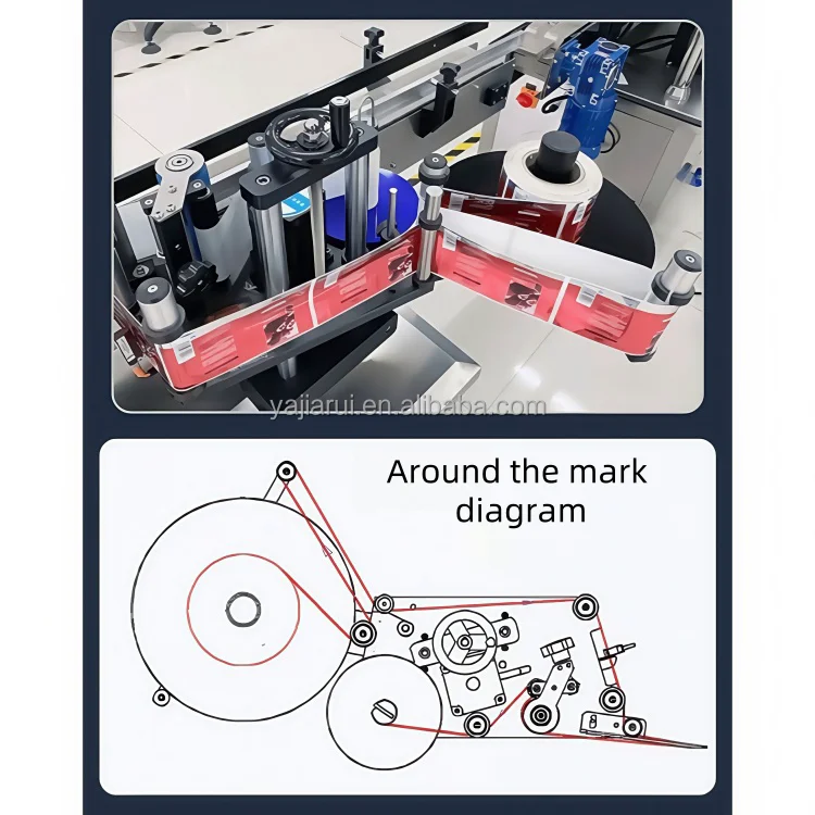 Fully-Automatic Adhesive Sticker Glass Plastic Pet Bottle Labeling Machines Bottle Can Sticker Labeling Machine