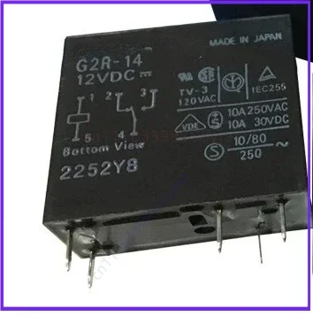5pcs for omron relay g2r-14-12vdc g2r-14-24vdc one open and one closed 5 pins 10a