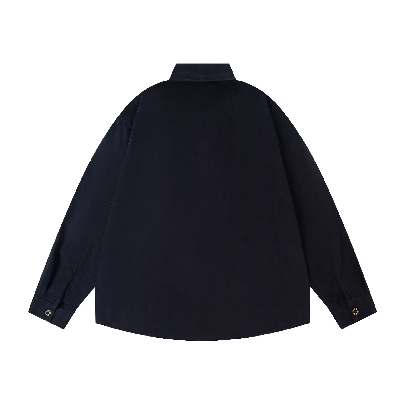 American Retro Color Block Fun Cartoon Embroidery Long Sleeve Shirt for Men and Women Autumn Loose Casual Couple Shirt Jacket