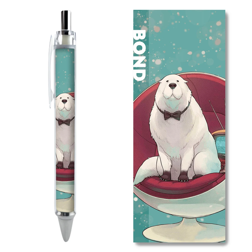 2/4PCS Bond Forger White Long Haired Dog Gel Pens Manga Luxury Writing Supplies Exclusive Design Stationery Itmes Toys Hobbies