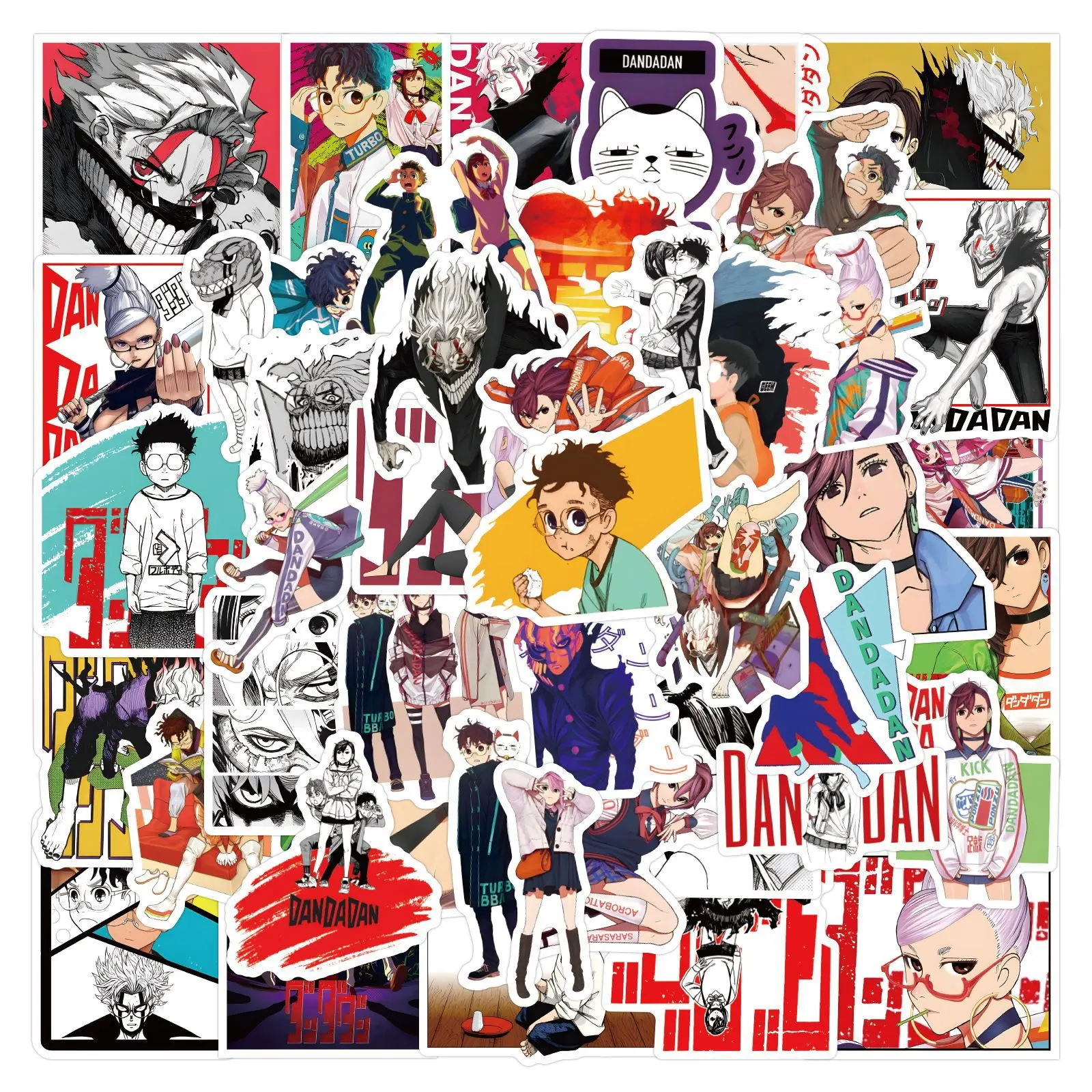 

10/55PCS Anime Dandadan Graffiti Sticker Personality Cool Decorative Skateboard Suitcase Bicycle Waterproof Decal Kids Toy