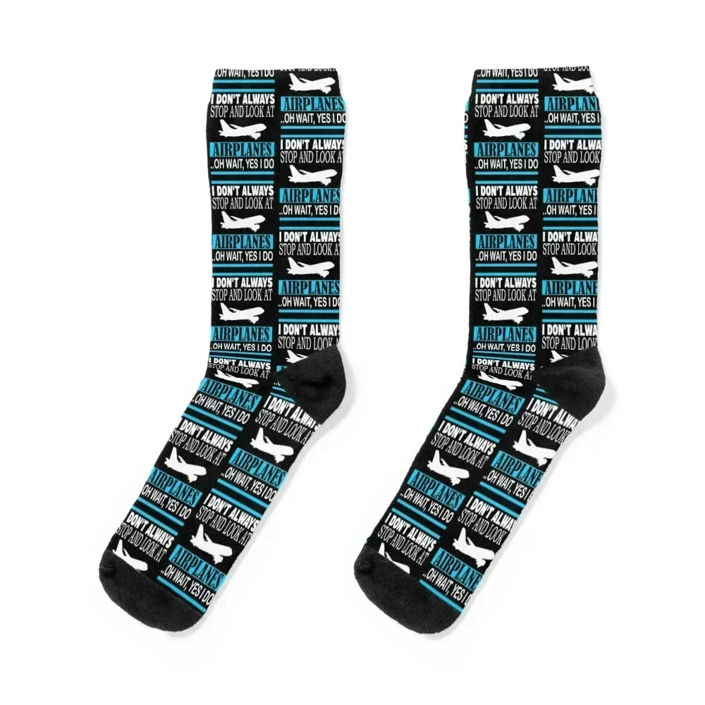 

I don't always look at airplanes Socks Hiking boots cotton winter thermal Women's Socks Men's