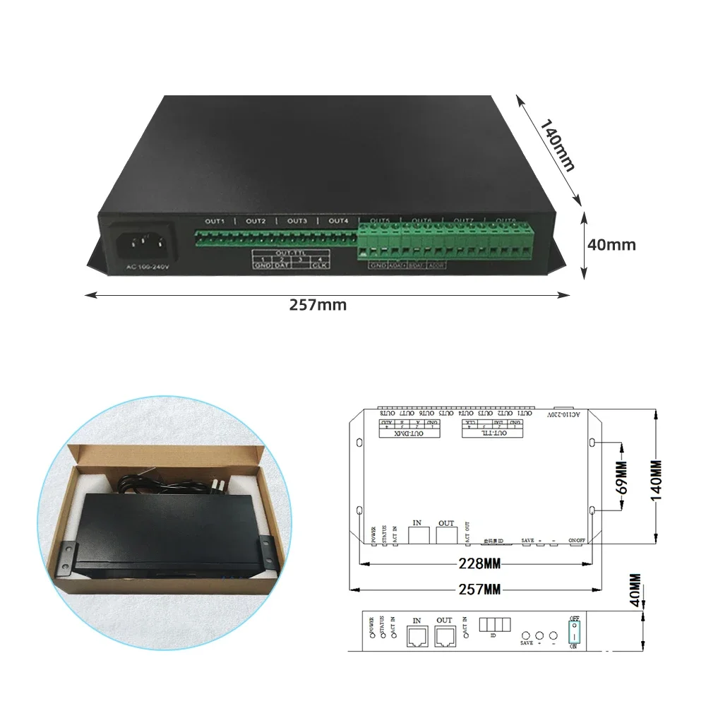 T-700K Controller WS2801 WS2811 Artnet Madrix LED Pixel Controller untuk Led String Lights