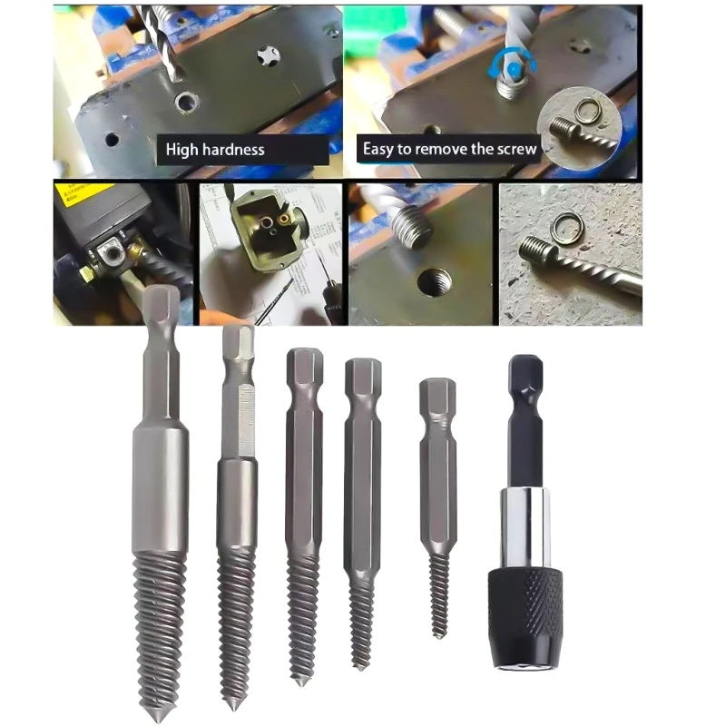 Screw Extractor and Twist Drill Bit Set Easy Out Screw Extractor for Remove Damaged Screws Reverse Drill Bit Extractor