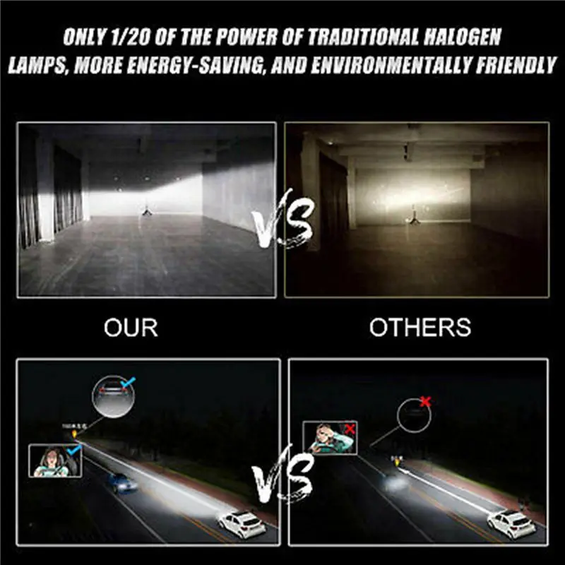Firmly 8X H4 9003 Hb2 6000K Super White Csp Led Headlight Bulb Kit High Low Canbus