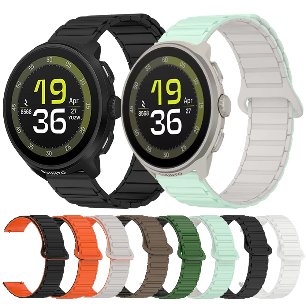 22mm 20mm Sport Magnetische Armband Für SUUNTO RUN Strap Für SUUNTO RACE S/9 PEAK PRO Silikon armband Smartwatch Band correa