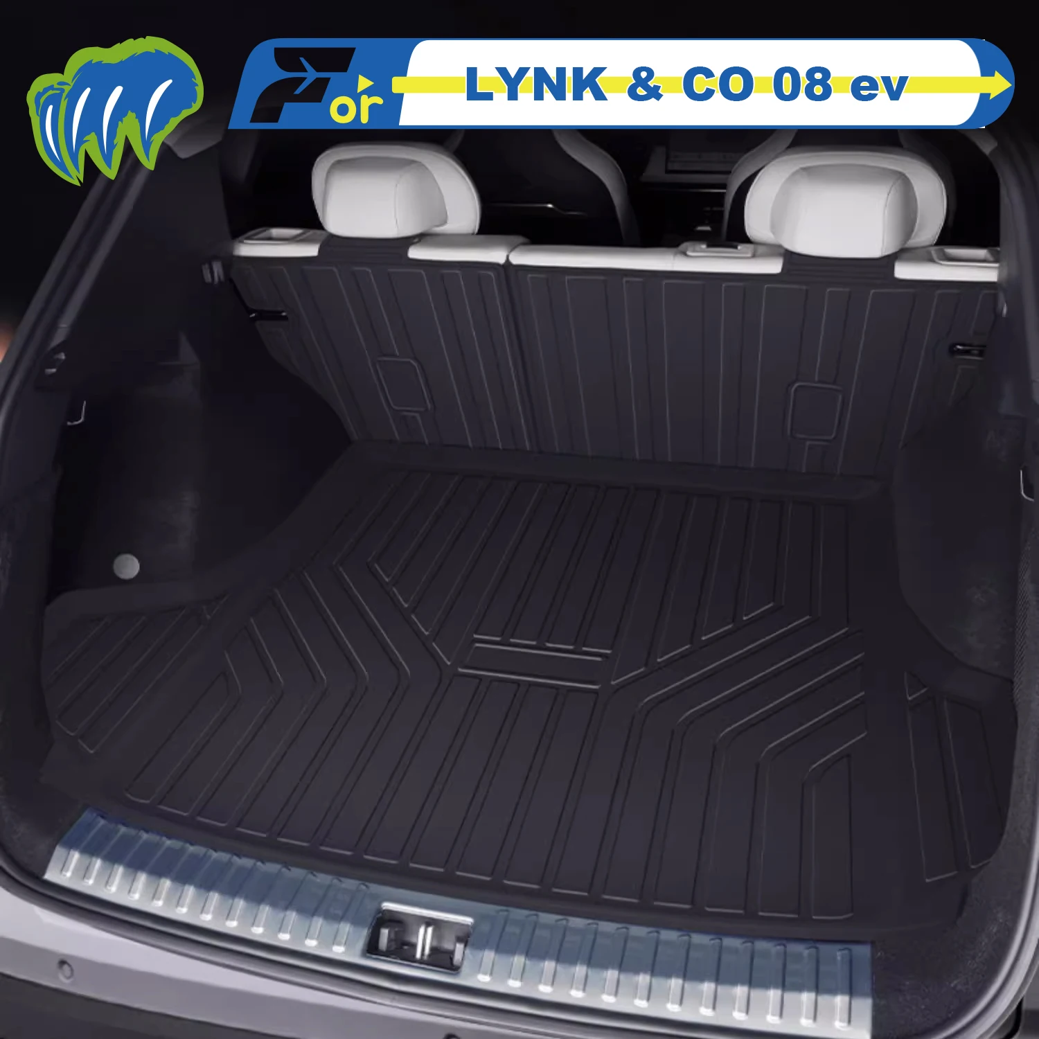 

Для LYNK & CO 08 ev 2023-2025 Custom Fit TPE Коврик для багажника автомобиля Коврик для багажника 3D-образный лазерный измерительный коврик в багажник Коврик для спинки стула