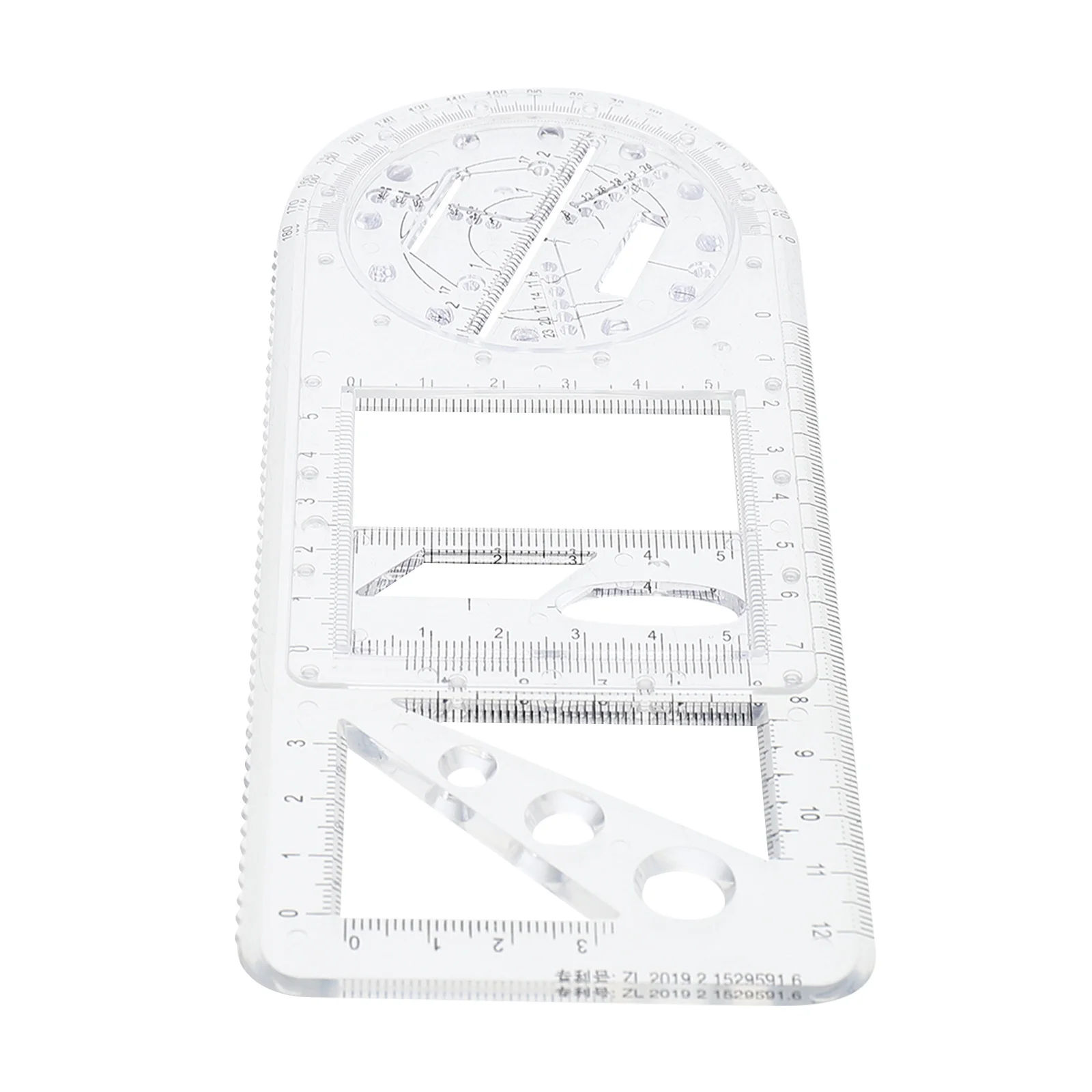 Geometric Drawing Ruler Set Premium Plastic Measuring Craft Ruler for School Exam Drawing Templates Students Stationery Supplies