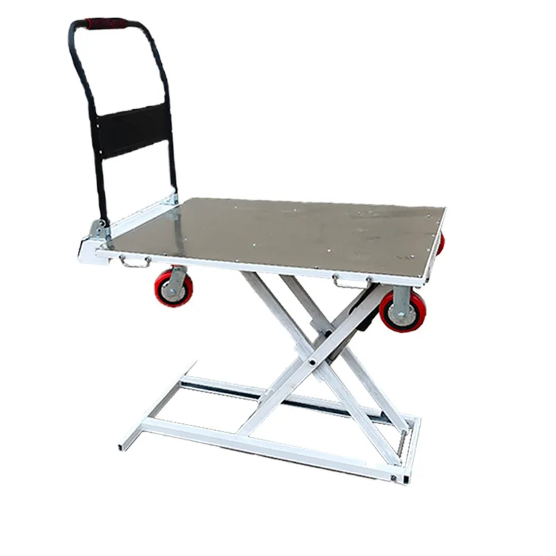 Hydraulic flatbed truck handling platform Scissor type small on-board handling power tools